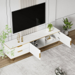 TV kapp, MDF ja PB, 170x37x45 cm, valge ja kuldne