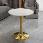 Kohvilaud, marmor, kuldne, 70 cm l&auml;bim&otilde;&otilde;t, 1 tk