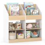Laste raamaturiiul, 80x29.5x80 cm, valge, puidust hoiukapp