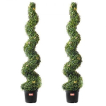 Kunstlik Buxus spiraal, 152,4 cm k&otilde;rge, 2 tk komplekt