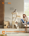 Kassi kraapimispost 66x75x141cm., beež/beež