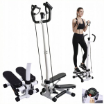 Stepper toega ja treeningkummidega, LCD-loendur, koju