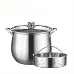 roostevabast terasest pott, Puodas + garintuvas 24cm (7L)