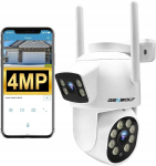 V&auml;ljas Wifi Ip kahe objektiiviga p&ouml;&ouml;ratav 4mp Qhd kaamera infrapuna tuvastusega Dc&poe