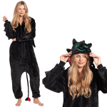 Naiste &uuml;hes t&uuml;kis Kigurumi Onesie Toothless Dragon Black pidžaama 165-175 cm L, L