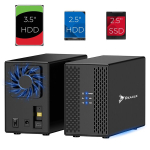 V&auml;lise k&otilde;vaketta adapter K&otilde;vakettakapp SSD 2x 3,5" SATA III USB 3.2 RAID BINS JBOD PM TO 40TB