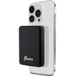 Akupank Guess MagSafe Metal Script Logo 5W 3000mAh indukcinis powerbankas - juodas