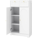 Vannitoakapp sahtlite ja ustega, puitmaterjal, 60 &times; 30 &times; 108 cm, valge