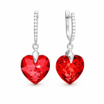 H&otilde;bedased k&otilde;rvar&otilde;ngad &bdquo;Romantic Heart III R (Light Siam)&ldquo; Swarovski&reg; kristallidega