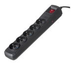Activejeti pikendusjuhe 5 pistikupesaga, 3m, must (10a, 2300w), Juoda