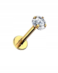 Golden Labret Piercing Titanium tsirkooniga 1,2/8/4 mm