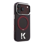 Karl Lagerfeld Apple iPhone 18 Pro HC MagSafe IML Ring Stand 360 Kameo Metal Burgundy
