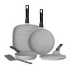 BergHOFF 4-osaline pannide komplekt &ndash; Uqonic Downdraft sari 20/24/26 cm pannidega + pannkoogipann ja tasuta pannilabidas