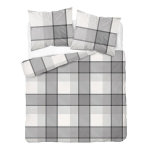 Soe talvine flanellvoodipesu 200x220 cm 6037B &ndash; hall ruuduline muster