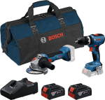 Bosch juhtmeta masinate komplekt GSB 18V-65, GWS 18V-8, 0615A5008Z, 18V, 4Ah, 2 akut, kott