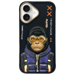 Must have musta, l&ouml;&ouml;ke- ja kriimustuskindel iPhone 16 Nimmy telefonikott.