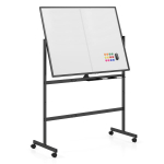 Costway mobiilne tahvel alusega 120 x 90 cm magnetiline kahepoolne 360&deg; p&ouml;&ouml;ratav must