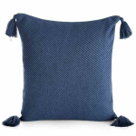 Tumesinine padjakate 45x45 cm, dekoratiivsed pompoonid &auml;&auml;rtes &ndash; POLY