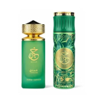 Komplekt Paris Corner Khair Pistachio naistele/meestele: parf&uuml;&uuml;mvesi EDP, 100 ml + pihustatav deodorant, 200 ml