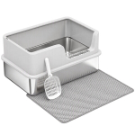 Kassiliiv-WC XL, roostevabast terasest, kaanega, k&otilde;rgete servadega, kuni 8 kg kassidele