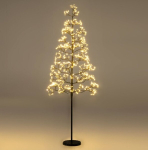 Costway LED-valguspuu 150 cm valguspuu 1000 sooja valge tulega LED-puu sisevalgusti oksad tsemendist alusega