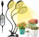 LED inglir&otilde;ngas taimevalgusti, ketas, p&auml;ikesevalgus, kolmekordne pea, DC USB 5V