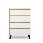 Kummut Mebelbos Borg 4s 70, 70x38,8x99,4 cm, valge/pruun