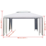 vidaXL varikatus 3 x 4 m, valge