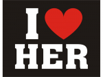 Kingatalla kleebised I love her 4,5x3,6 cm, 1 pakk/2 tk