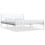 vidaXL voodiraam, valge, metallist, 160 x 200 cm