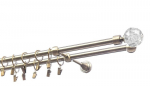 Kahene kardinapuu metallist 19 mm + 19 mm OLIMP, 150 cm, antiik