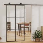 vidaXL liuguks, ESG-klaas ja alumiinium, 102x205 cm, must