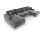 Pehme nurgadiivan Mazzini Sofas Madara 6S, hall/must