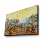 Reproduktsioon Olive Trees with Yellow Sky and Sun