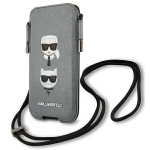 Karl Lagerfeld Kott KLHCP12LOPHKCG 6,7 hall grey/deklas Saffiano Ikonik Karl&Choupette Pea