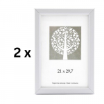 Pildiraam, plastik, A4, 21x29,7 cm, valge, pakis 2 tk.