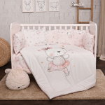Voodipesukomplekt 5 Parts Pink ballerina bear Lorelli