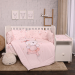 Voodipesukomplekt Trend Pink ballerina bear Lorelli