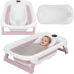 Kokkupandav beebivann Lionelo BabyBubble Pink Mist termomeetri ja lamamistugiga, 40 l