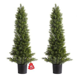 Kvaliteetne kunst-seedripuu &ndash; k&uuml;press potiga (2 tk komplekt), 914 mm