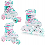 Reguleeritavad Rulluisud 3in1 Raven Lia Plus Mint 30-33 Led ratastega