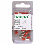 Haupa 25 tk. isoleeritud varrukad 1,0mm&sup2;/8mm, punane