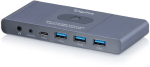 Digitus KVM l&uuml;liti DS-12855, 2-porti, 4K@60Hz, 3x USB-A 3.0, 1x USB-C 3.0, HDMI, audio, HDR, HDCP, kompaktne alumiiniumkorpus