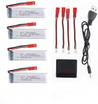 4 tk laetav Lipo aku (3.7V 600mAh) RC Quadricopter Drones UDI U817 U817C U817A U818A WLtoys V959 V969 V979 V989 V999 V929 V949 V212 V222 RC + laadija