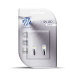 LED pirnid M-TECH Blister 2x LED L314W - BA9s 4xSMD5050 CANBUS Valge