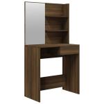 vidaXL peegliga tualettlaud, pruun tamm, 74,5 x 40 x 141 cm