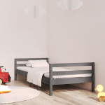 vidaXL voodiraam, hall, 90 x 200 cm, m&auml;nnipuit