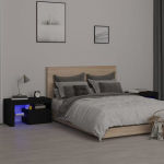 vidaXL &ouml;&ouml;kapid LED-tuledega, 2 tk, must, 70x36,5x40 cm