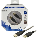 Kaabel DELTACO USB 2.0 "A-A", 2,0 m, valge-must / USB2-8-K