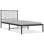 vidaXL metallist voodiraam peatsiga, must, 90x200 cm